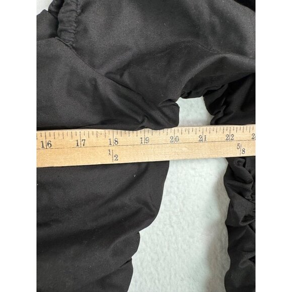 ASOS‎ Off shoulder ruched bodice mini dress bubble skirt black cocktail sz 12 - Picture 4 of 10